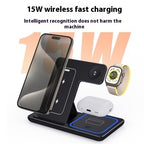 3 in 1 Wireless Charger Stand Pad | Foldable Fast Charging Station