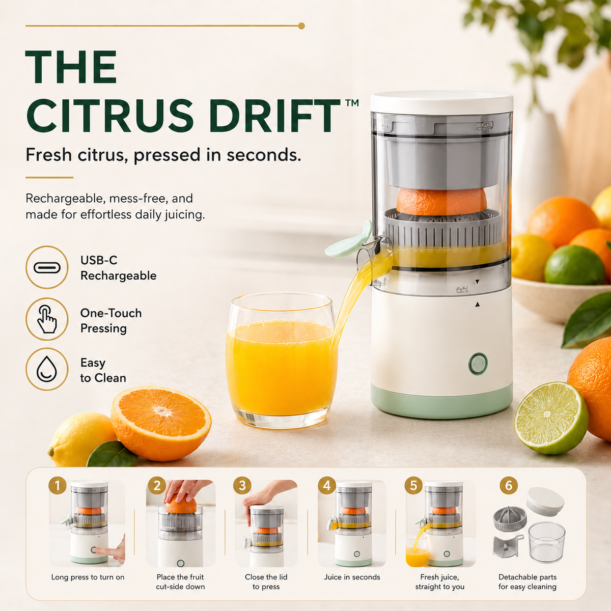 The Citrus Drift™ – Fresh Citrus Juice at the Press of a Button