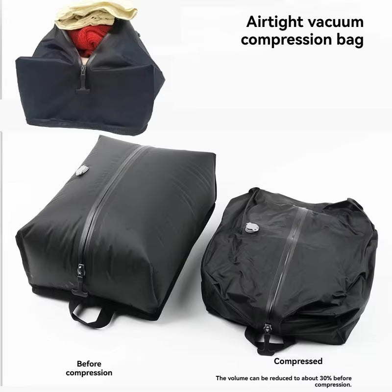 Vacuum sealed built-in air pump travel backpack