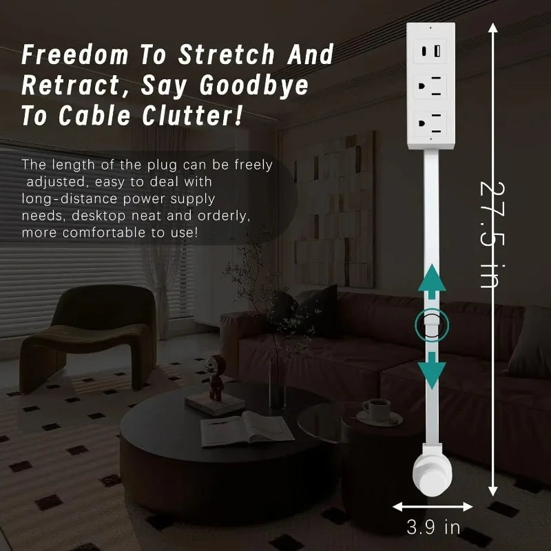 Power Outlet Expander with USB-AUSB-C Port and 2 AC Sockets