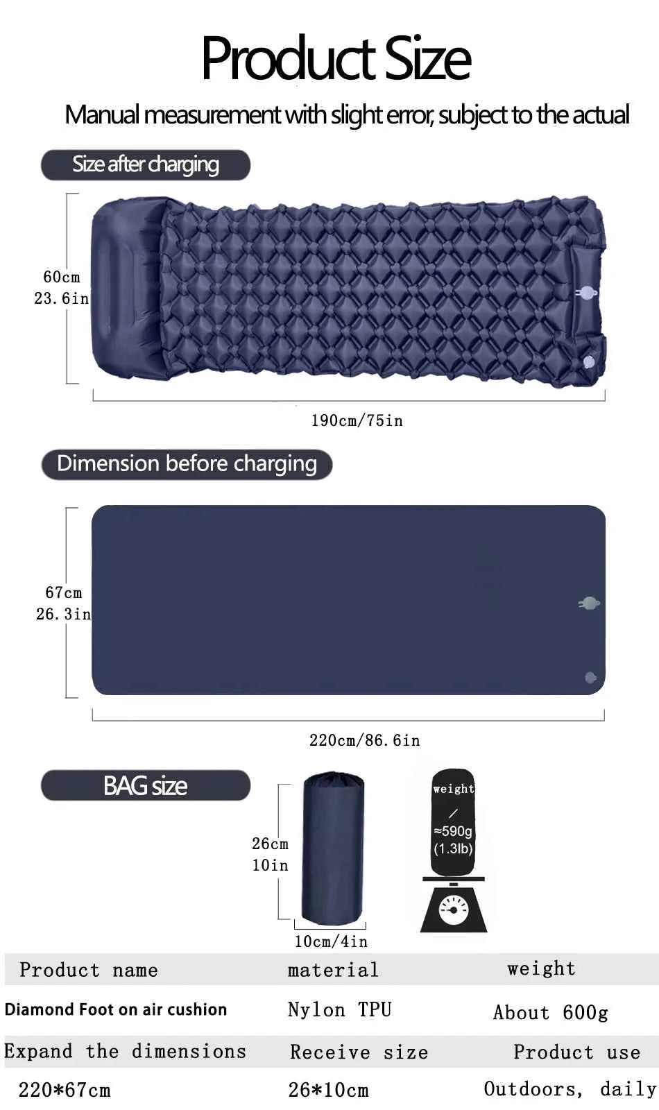 Outdoor Camping Inflatable Mattress