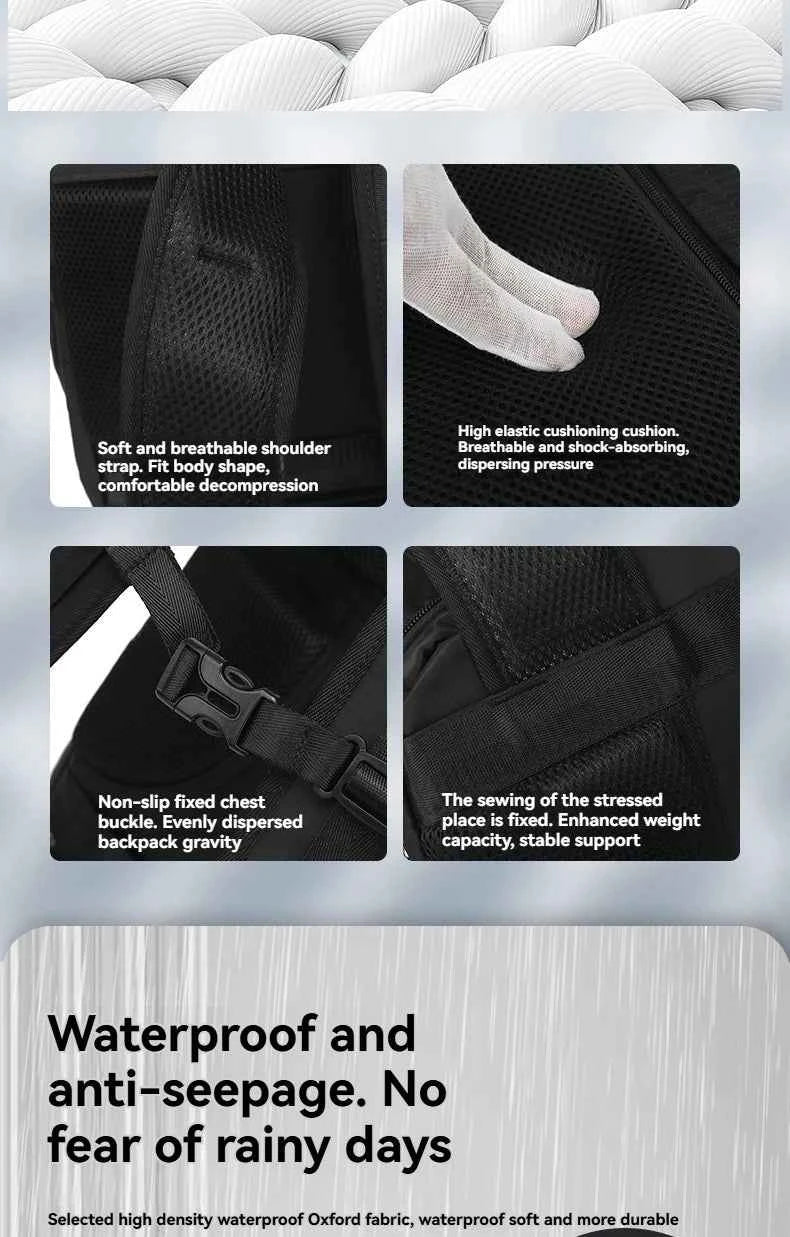 Vacuum sealed built-in air pump travel backpack