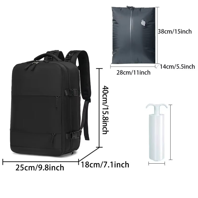 Vacuum sealed built-in air pump travel backpack