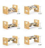 Elevated Adjustable Bamboo Pet Bowl Stand