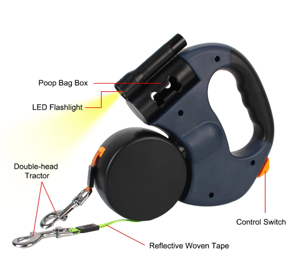 360 Degree Dual Traction Double-Ended Dog Leash