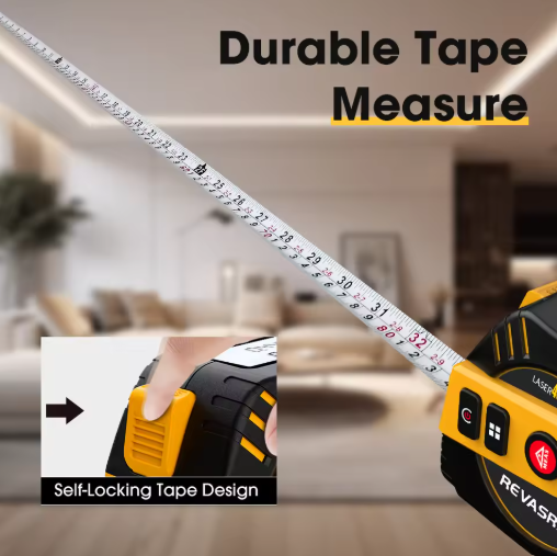 2 in 1 Laser Tape Measure | Laser Distance meter with High-precision Intelligent Ruler