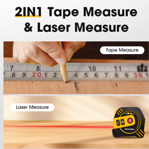 2 in 1 Laser Tape Measure | Laser Distance meter with High-precision Intelligent Ruler
