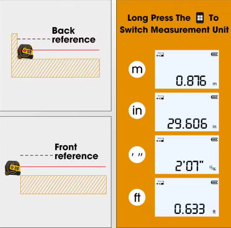 2 in 1 Laser Tape Measure | Laser Distance meter with High-precision Intelligent Ruler