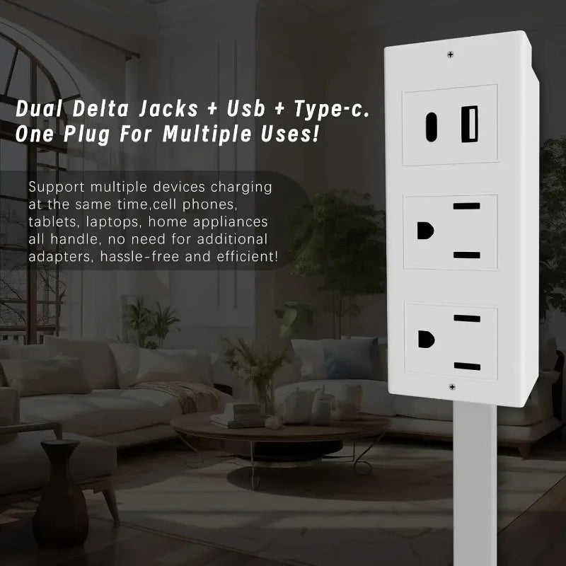 Power Outlet Expander with USB-AUSB-C Port and 2 AC Sockets