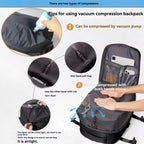 Vacuum sealed built-in air pump travel backpack
