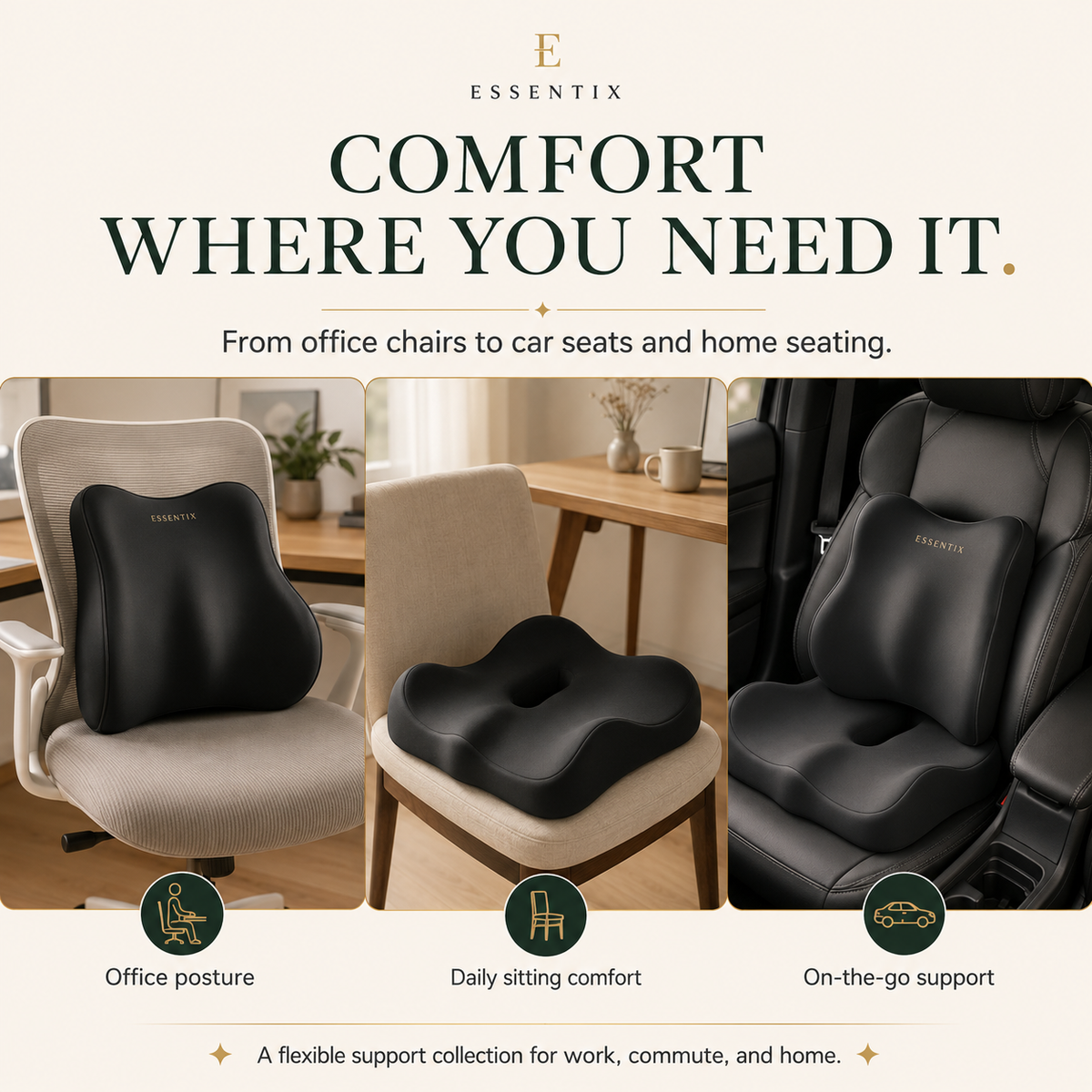 The Stratus Support™ – Support Your Back & Hips While Sitting