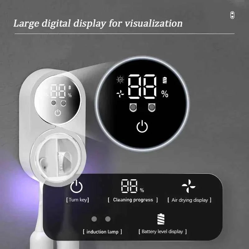 Smart UVC Toothbrush Sanitizer| Wall Mount Digital Display